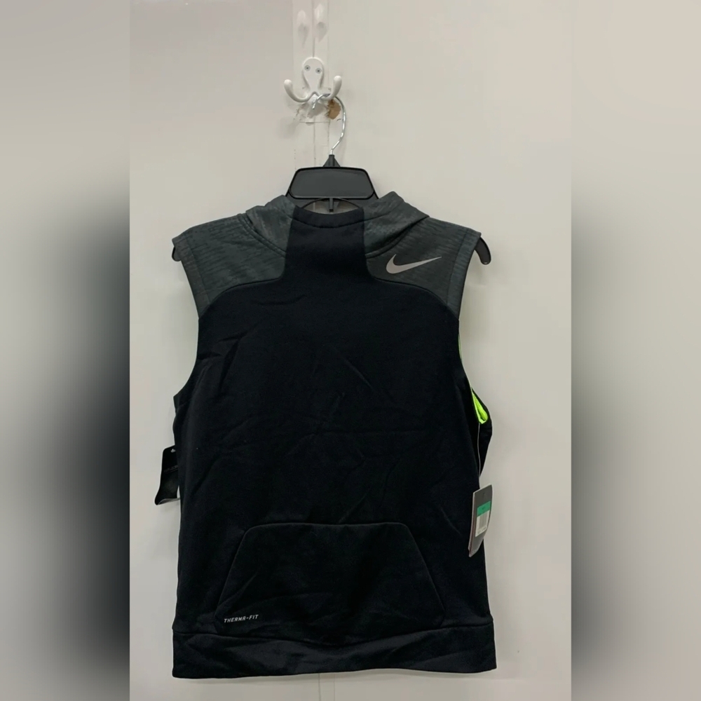 NWT Nike Therma Fit Boy's Gray/ Black Sleeveless Hoodie Size XL MSRP $55